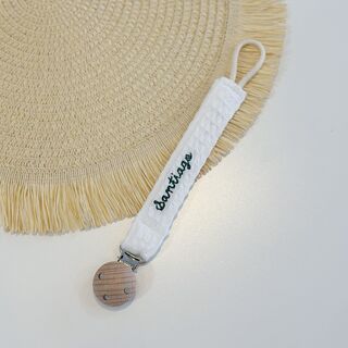 Chupetero personalizado de tela gofre blanco